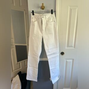 Zara White Split Hem Jeans